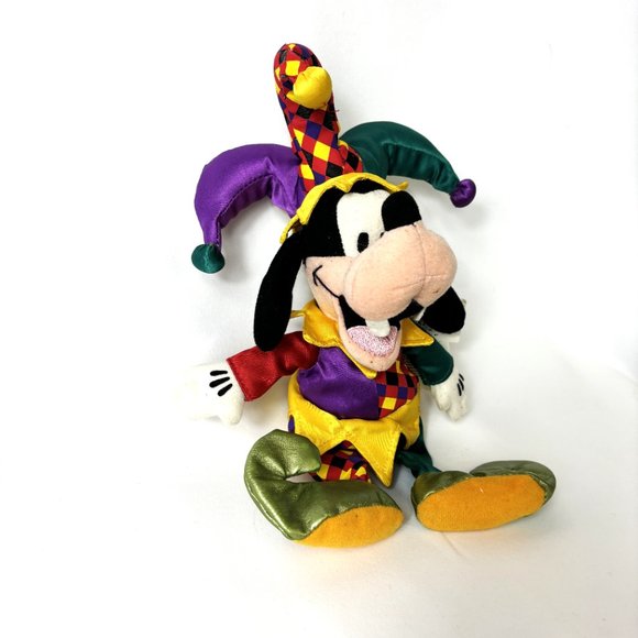 Disney Jester Goofy Mini Bean Bag Plush Tag Vtg NWT - Picture 3 of 9